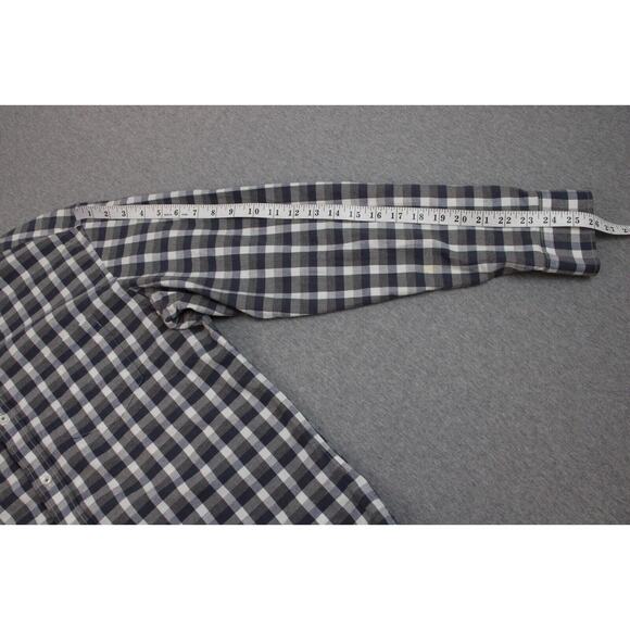 Banana Republic Luxe Flannel Mens Size L Gray Slim Fit Long Sleeve Check Shirt - Picture 7 of 7